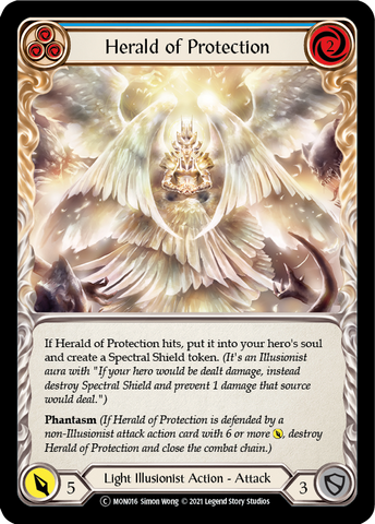 Herald of Protection (Blue) (Rainbow Foil) [U-MON016-RF] Unlimited Edition Rainbow Foil