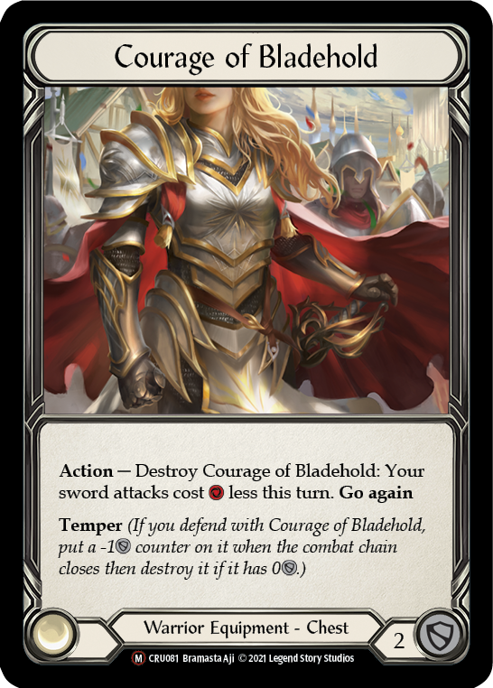 Courage of Bladehold (Rainbow Foil) [CRU081-RF] Unlimited Rainbow Foil