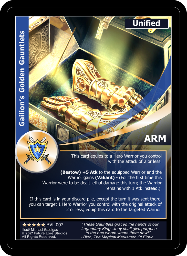 Gailion's Golden Gauntlets (RVL-007) Foil [Ravaged Lands - 1st Edition]