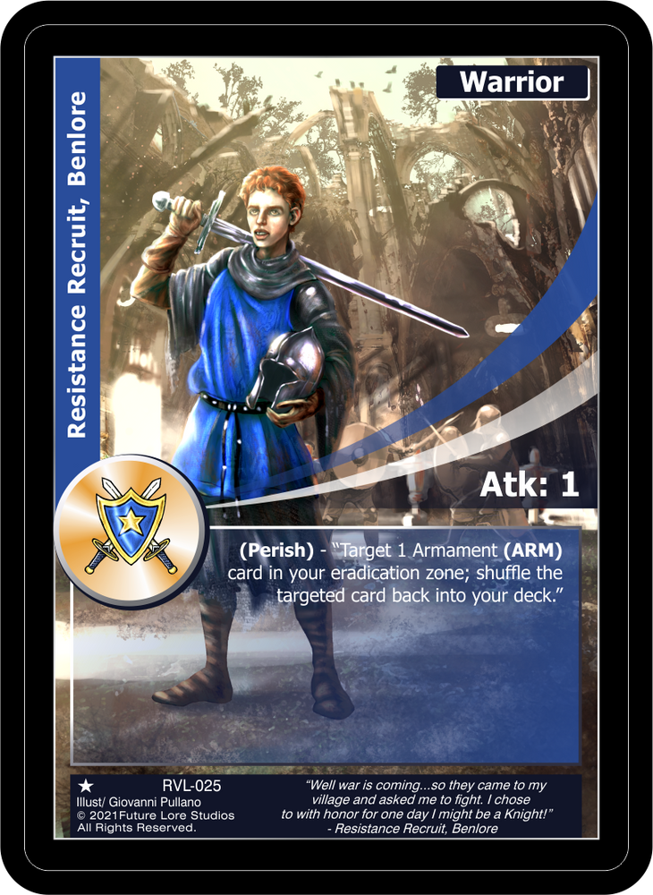 Resistance Recruit, Benlore (RVL-025) [Ravaged Lands - 1st Edition]