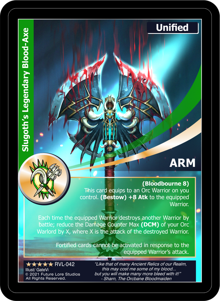 Slugoth's Legendary Blood-Axe (RVL-042) Foil [Ravaged Lands - 1st Edition]