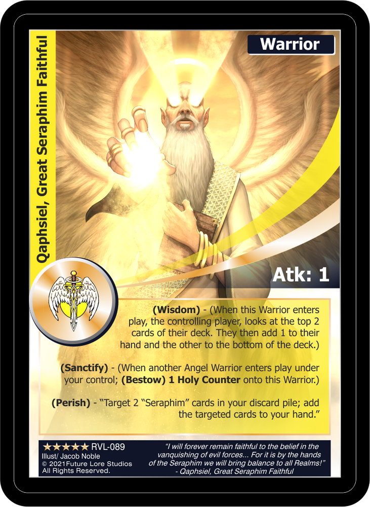 Qaphsiel, Great Seraphim Faithful (RVL-089) Foil [Ravaged Lands - 1st Edition]