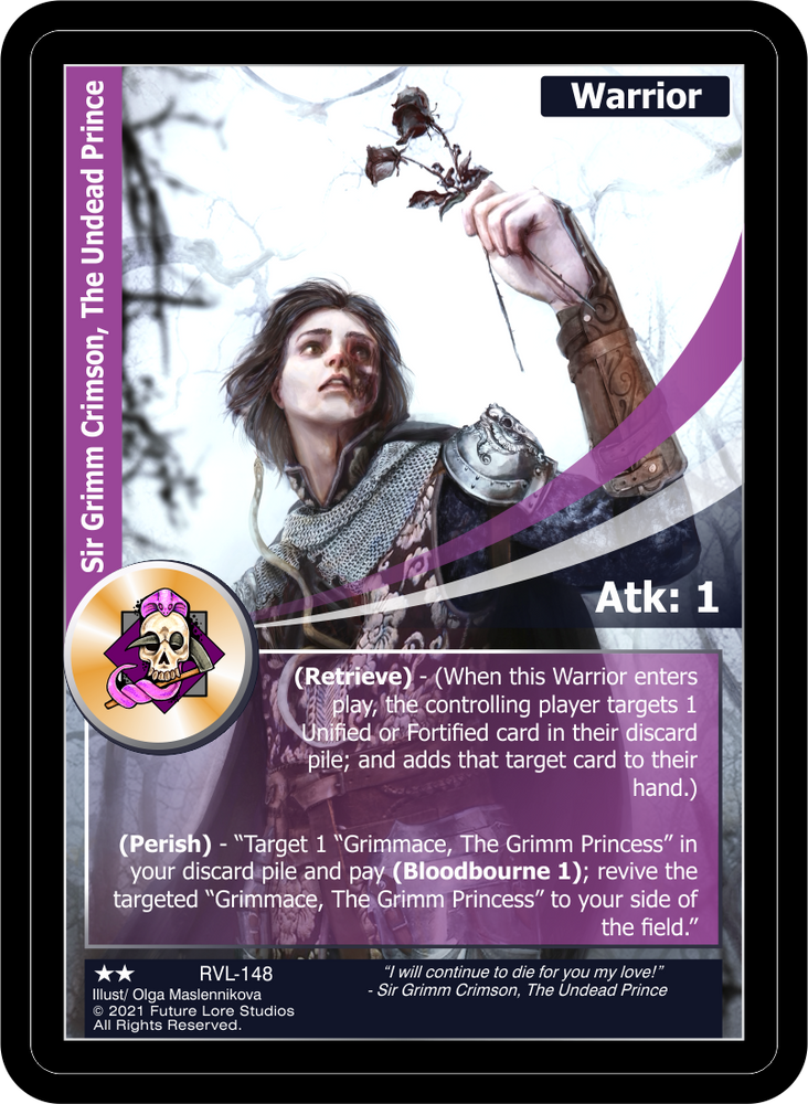 Sir Grimm Crimson, The Undead Prince (RVL-148) [Ravaged Lands - 1st Edition]