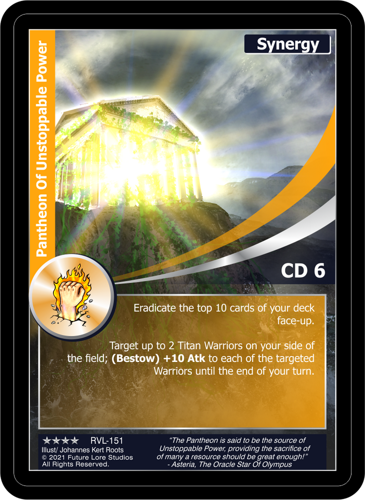 Pantheon Of Unstoppable Power (RVL-151) Foil [Ravaged Lands - 1st Edition]