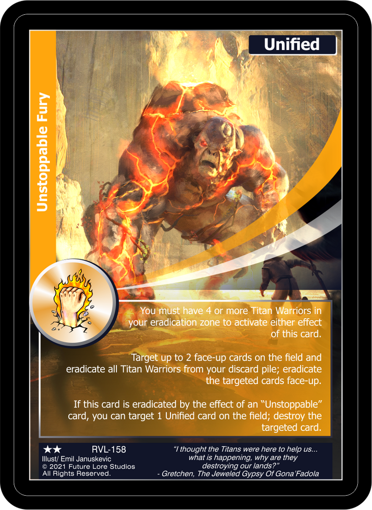 Unstoppable Fury (RVL-158) [Ravaged Lands - 1st Edition]