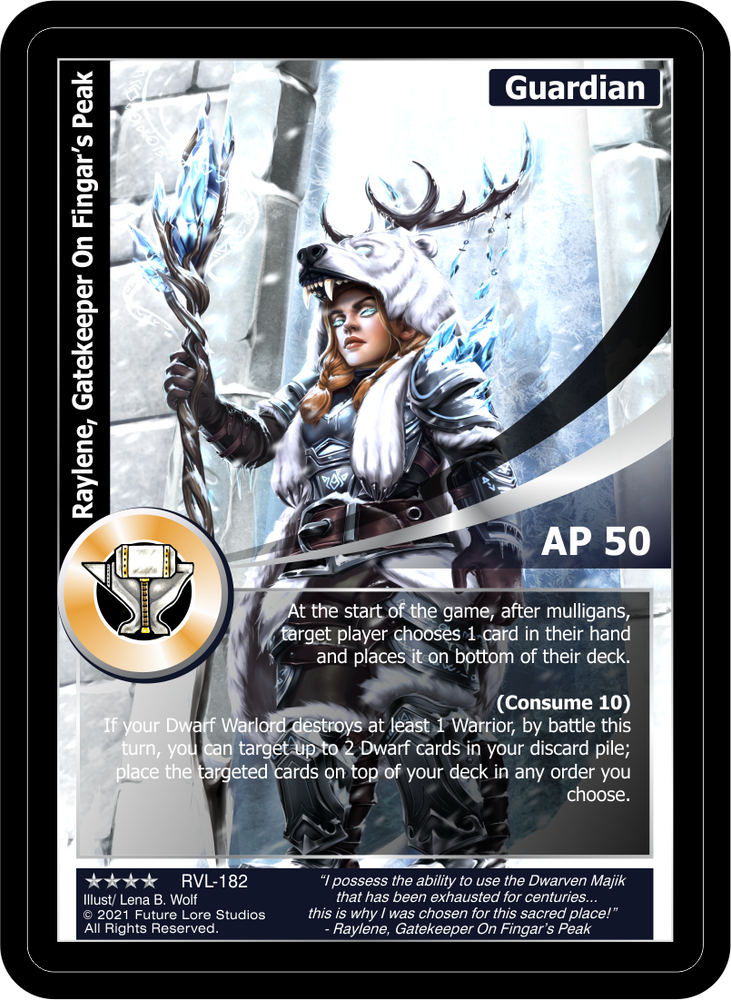 Raylene, Gatekeeper On Fingar's Peak (RVL-182) Foil [Ravaged Lands - 1st Edition]