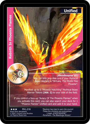 Rebirth In Phoenix Flames (RVL-219) [Ravaged Lands - 1st Edition]