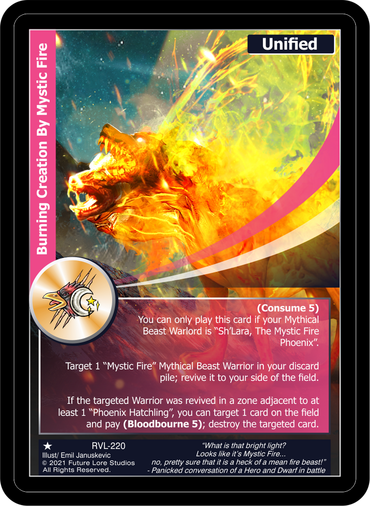 Burning Creation By Mystic Fire (RVL-220) [Ravaged Lands - 1st Edition]
