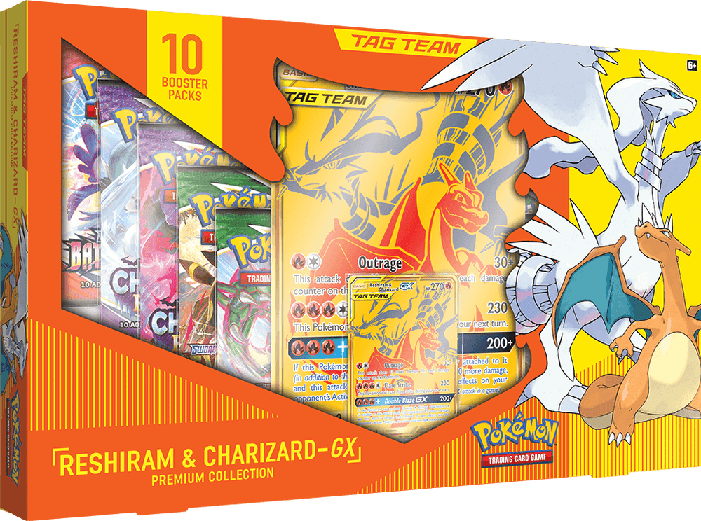 Pokemon- TAG TEAM RESHIRAM & CHARIZARD GX PREMIUM COLLECTION