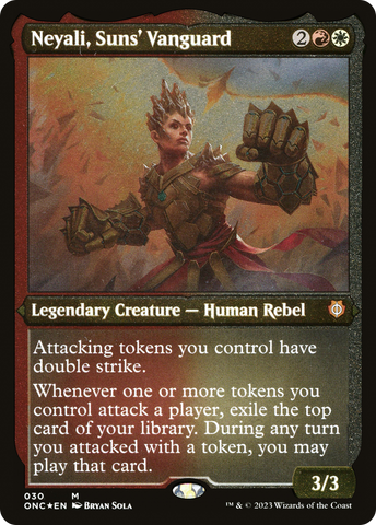 Neyali, Suns' Vanguard (Foil Etched) (Display Commander) [Phyrexia: All Will Be One Commander]