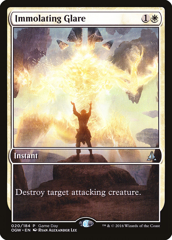 Immolating Glare (Game Day) (Extended Art) [Oath of the Gatewatch Promos]