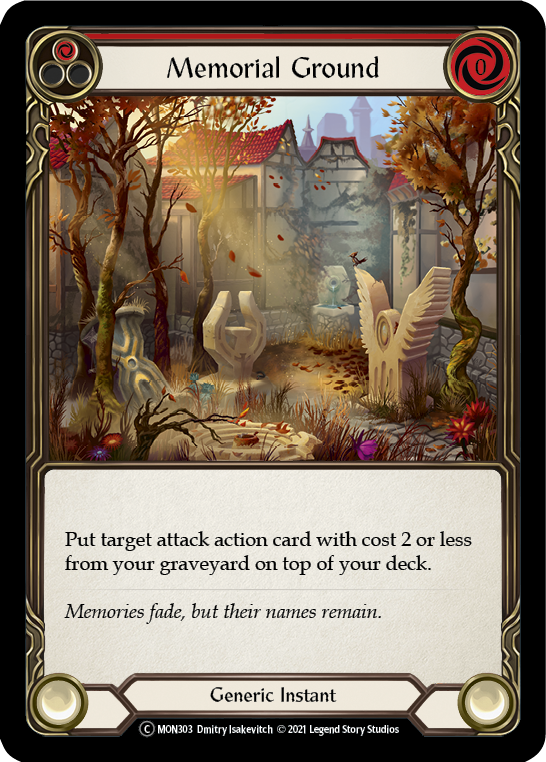 Memorial Ground (Red) (Rainbow Foil) [U-MON303-RF] Unlimited Edition Rainbow Foil