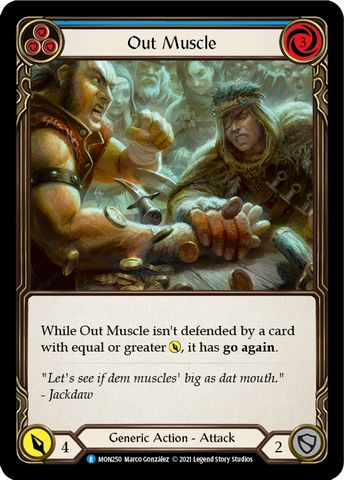 Out Muscle (Blue) (Rainbow Foil) [MON250-RF] 1st Edition Rainbow Foil