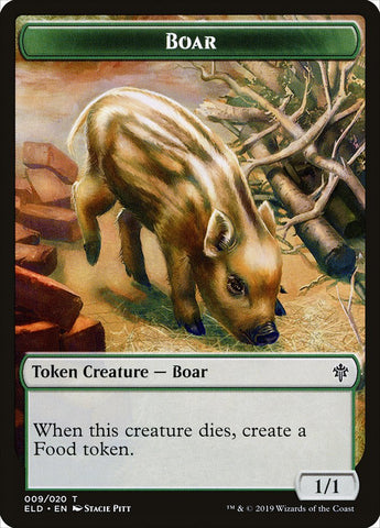 Boar Token [Throne of Eldraine Tokens]