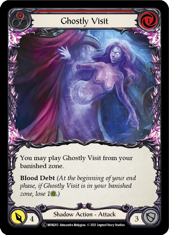 Ghostly Visit (Red) (Rainbow Foil) [U-MON203-RF] Unlimited Edition Rainbow Foil