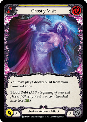 Ghostly Visit (Yellow) (Rainbow Foil) [MON204-RF] 1st Edition Rainbow Foil