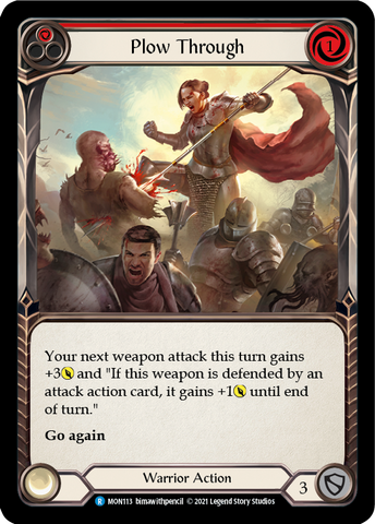 Plow Through (Red) (Rainbow Foil) [MON113-RF] 1st Edition Rainbow Foil