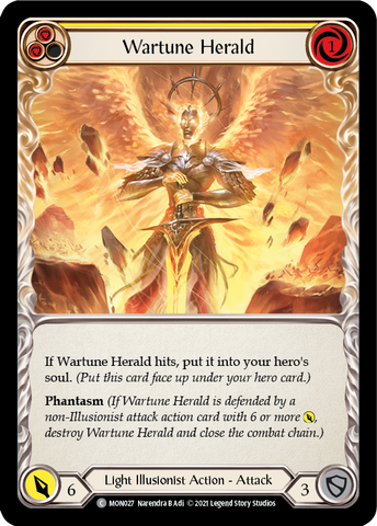 Wartune Herald (Yellow) (Rainbow Foil) [MON027-RF] 1st Edition Rainbow Foil