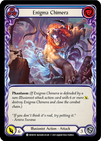 Enigma Chimera (Blue) (Rainbow Foil) [MON100-RF] 1st Edition Rainbow Foil