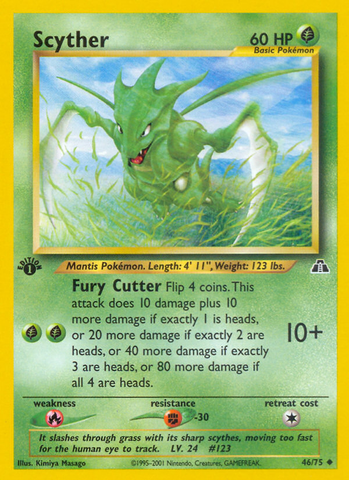 Scyther (46/75) [Neo Discovery 1st Edition]