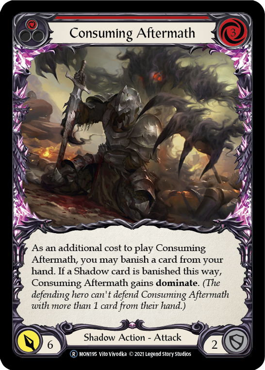 Consuming Aftermath (Red) (Rainbow Foil) [U-MON195-RF] Unlimited Edition Rainbow Foil