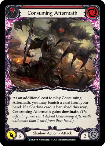 Consuming Aftermath (Red) (Rainbow Foil) [U-MON195-RF] Unlimited Edition Rainbow Foil