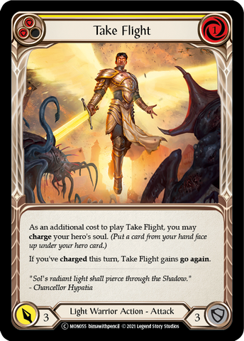 Take Flight (Yellow) (Rainbow Foil) [U-MON055-RF] Unlimited Edition Rainbow Foil