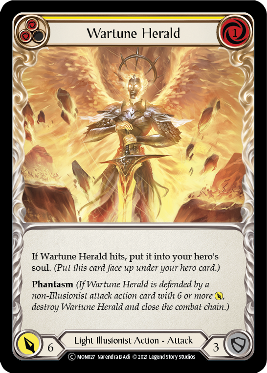 Wartune Herald (Yellow) (Rainbow Foil) [U-MON027-RF] Unlimited Edition Rainbow Foil