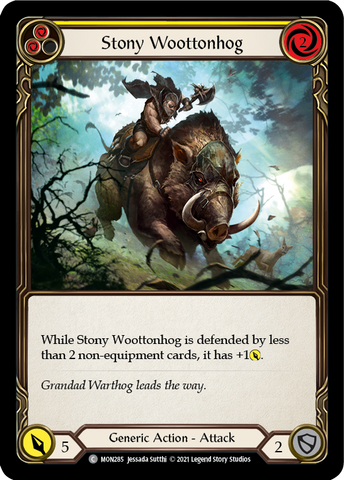 Stony Woottonhog (Yellow) (Rainbow Foil) [MON285-RF] 1st Edition Rainbow Foil