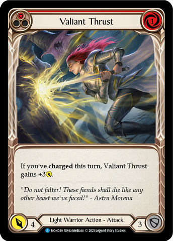 Valiant Thrust (Red) [MON039] 1st Edition Normal