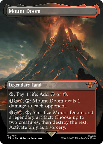 Mount Doom (Borderless) (Surge Foil) [The Lord of the Rings: Tales of Middle-Earth]