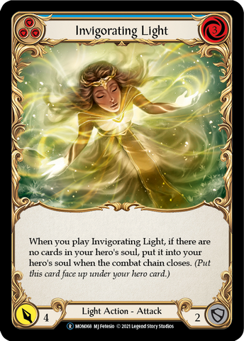 Invigorating Light (Blue) (Rainbow Foil) [U-MON068-RF] Unlimited Edition Rainbow Foil