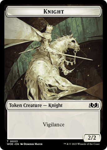 Knight // Food (0011) Double-Sided Token [Wilds of Eldraine Tokens]