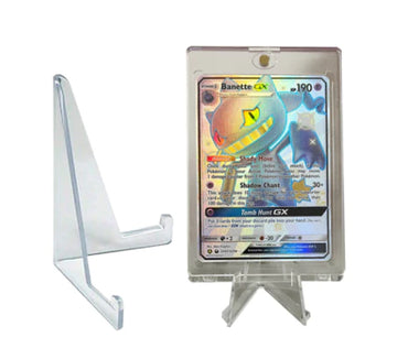 Evoretro- CARD DISPLAY STAND - 35-260PT CLEAR DURABLE GAME CARD STAND- Single unit