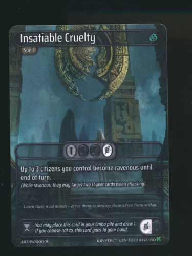 Insatiable Cruelty- Kickstarter 1st Edt.