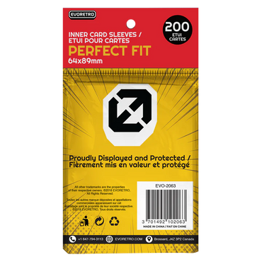 Evoretro- PERFECT FIT Sleeves FOR TRADING CARDS (200 pack) UPC3701492102063