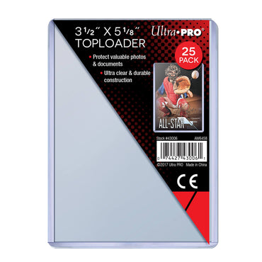 Ultra Pro-Top Loaders- 25 Count- 3 1/2" x 5 1/8" UPC074427430061